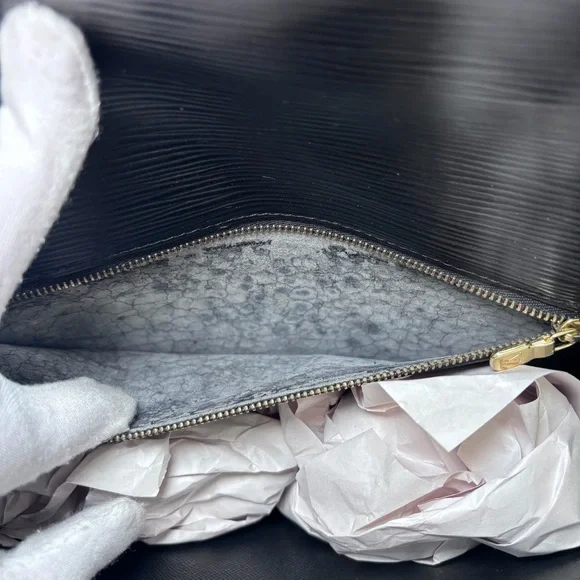 Louis Vuitton Black Epi Leather Sellier Dragonne Envelope Clutch Bag Authentic - Picture 13 of 16